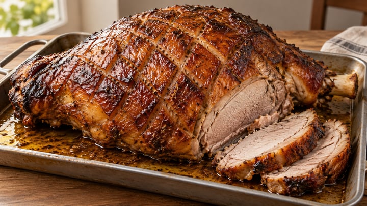 Pernil de Porco Assado, Temperado com Pitorro de Tamarindo