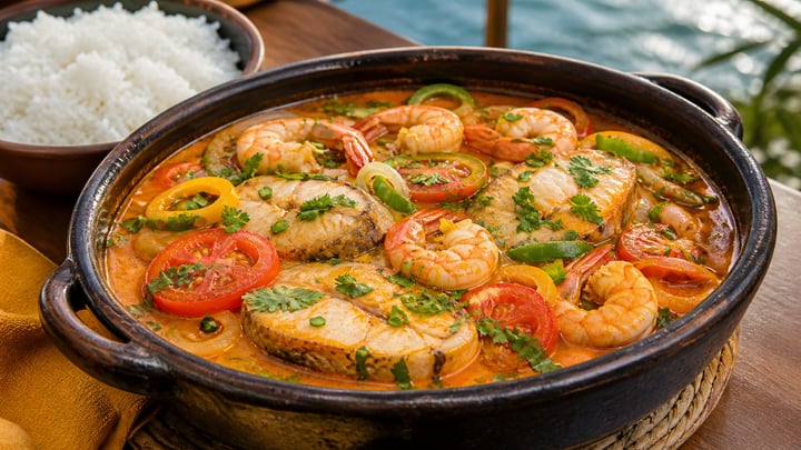 Moqueca Baiana met vis en garnalen