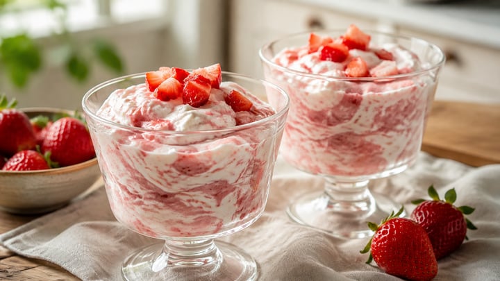 Fool de Morango: Purê de Fruta e Chantilly