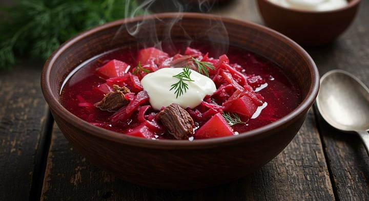 Borscht Tradicional (Sopa Eslava de Beterraba)