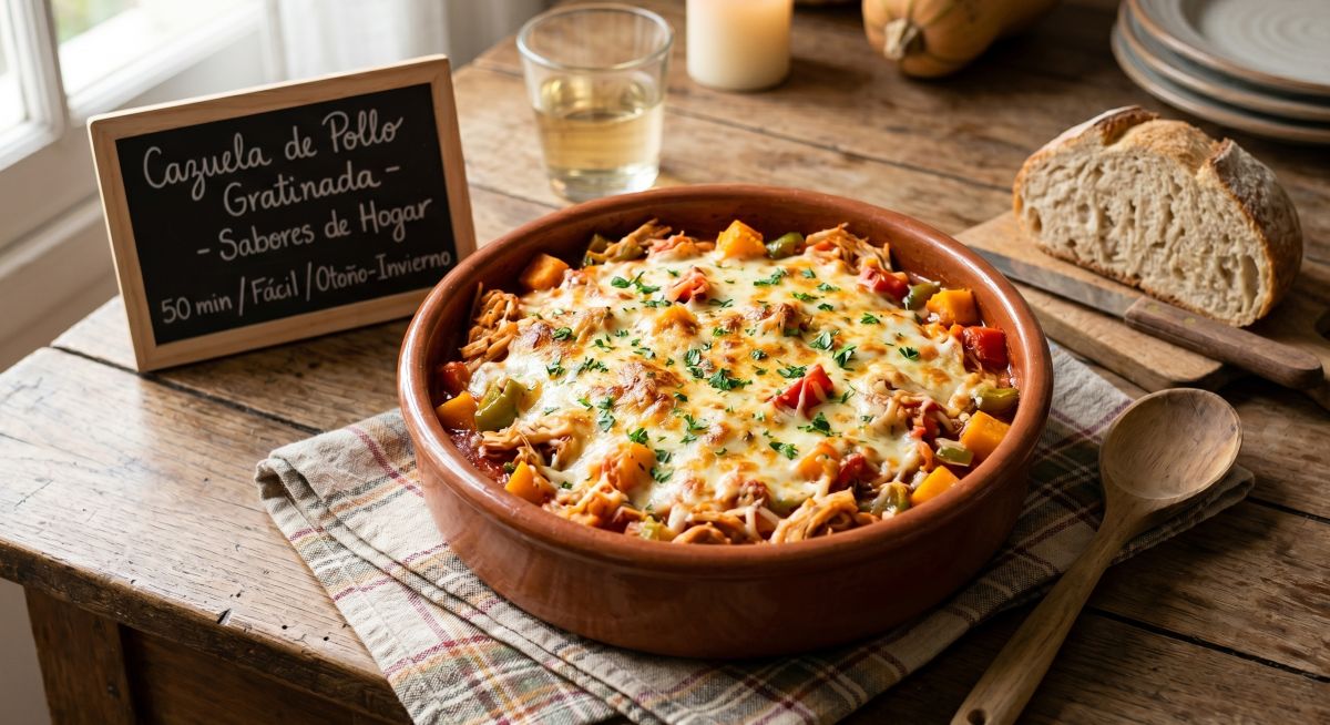 Cazuela de Pollo Gratinada: Sabores de Hogar