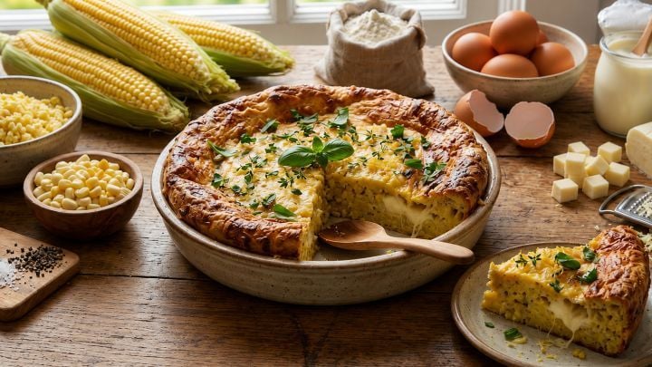 Bolo Salgado de Milho com Iogurte e Mozzarella