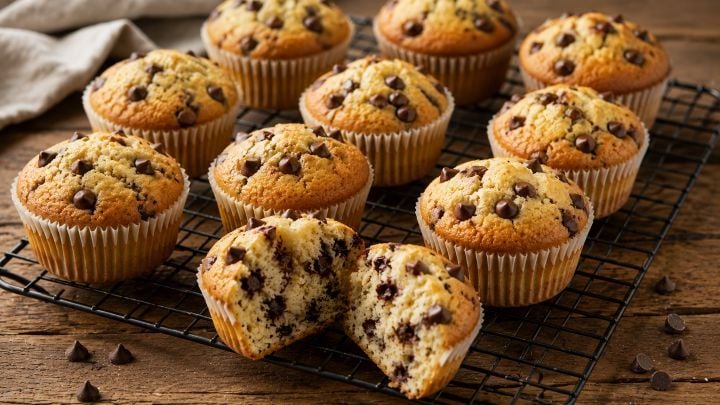 Cupcakes com gotas de chocolate