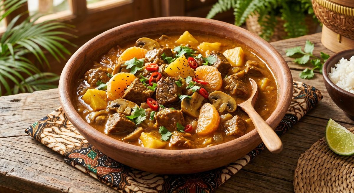 Ensopado com Frutas Tropicais e Curry