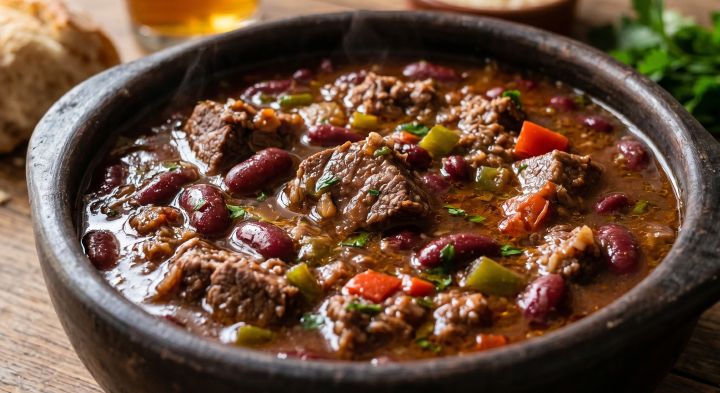 Ensopado de Carne e Feijão Vermelho