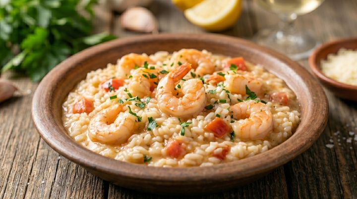 Risoto de Camarões Receita Fácil