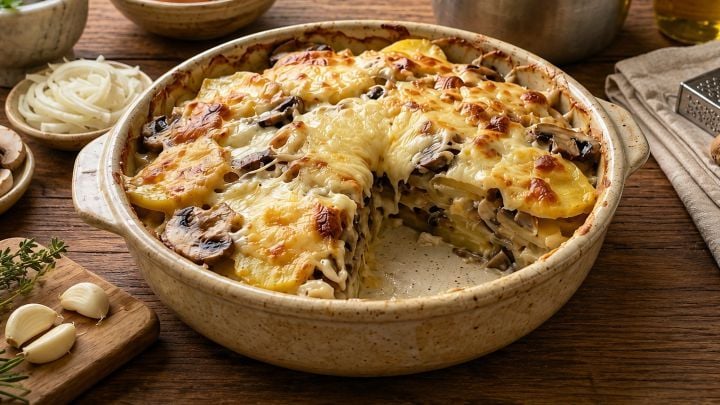 Gratinado de Papas y Champiñones