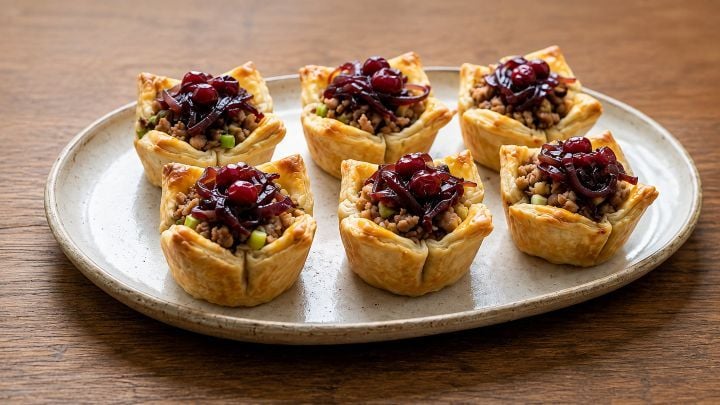 Tartaletas de Pavo y Arándanos al Oporto