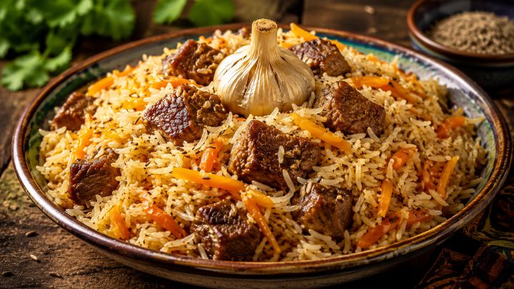 Plov Uzbeque (Arroz Temperado Tradicional da Ásia Central)